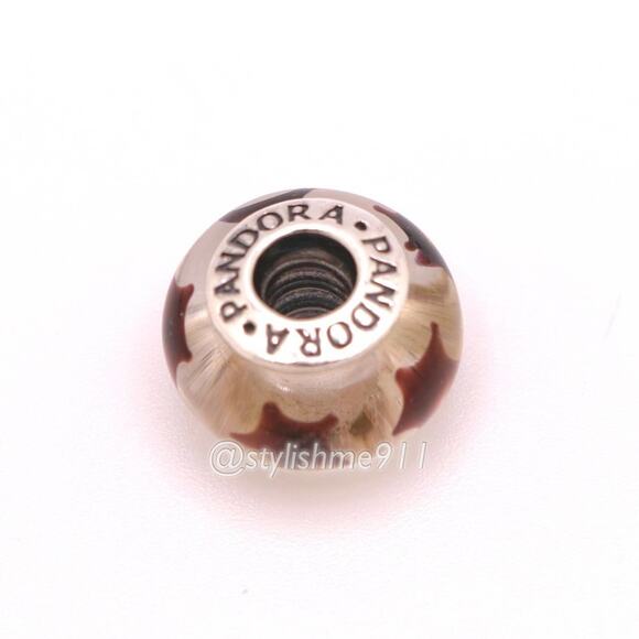 Authentic PANDORA Cinnamon Stars Glass Murano Bead - 790903 - Picture 7 of 9